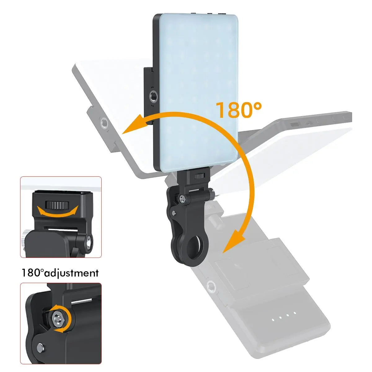 Portable Rechargeable LED Clip-On Selfie Light